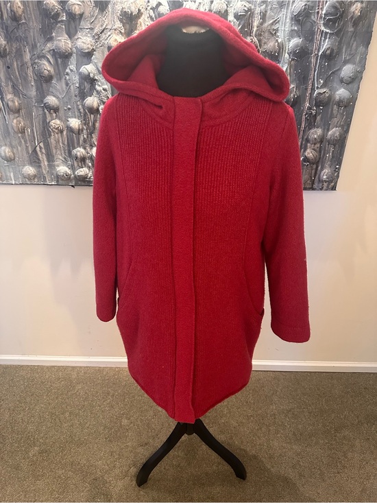 Morado Jackets & Blazers - Morado Medium Red Hooded Coat 18” PTP